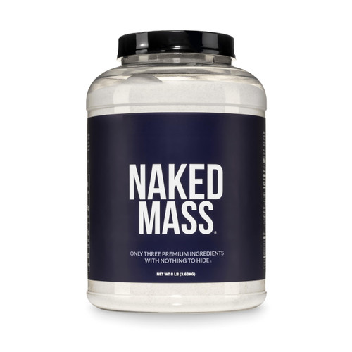 NAKED Mass - Natural Weight Gainer Protein Powder - 8 LB Bulk, NSF Certified, GMO Free, Gluten Free & Soy Free. No Artificial Ingredients - 1,250 Calories per Serving