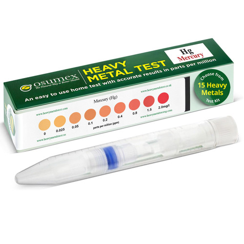 Osumex Heavy Metal Mercury Test Kit 1 Pack Heavy Metals Test - Drinking Water Test Kit, Heavy Metal Test Kit, Mercury Testing Kit, Heavy Metals Testing Kit for Urine, Water, Food, & Other Materials