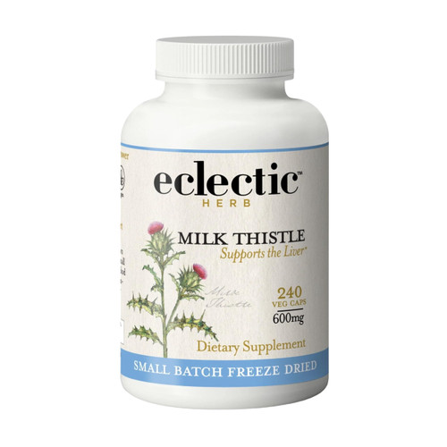 Eclectic Herb - Organic Milk Thistle Supplement | Silymarin Supplement Capsules | Liver Support, Detox, Cleanse + Maintain | US-Grown, Vegan, Non-GMO, Gluten Free (240 CT | 600 mg)