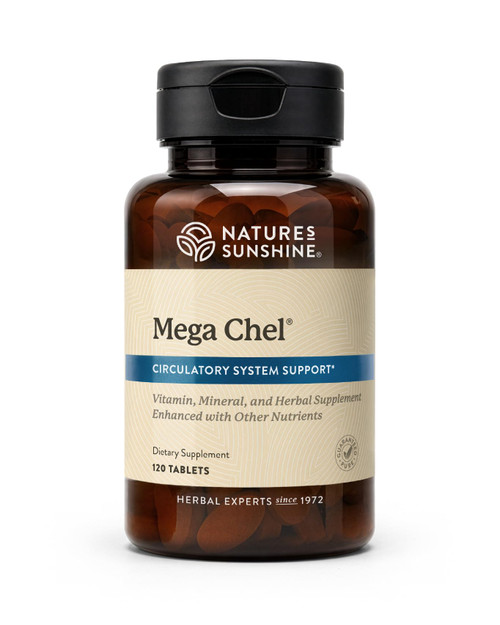 Nature's Sunshine Mega-Chel, 120 Tablets, Complete Vitamin with Powerful Antioxidants, Herbs, Vitamins, Minerals, and Amino Acids That Support The Circulatory System