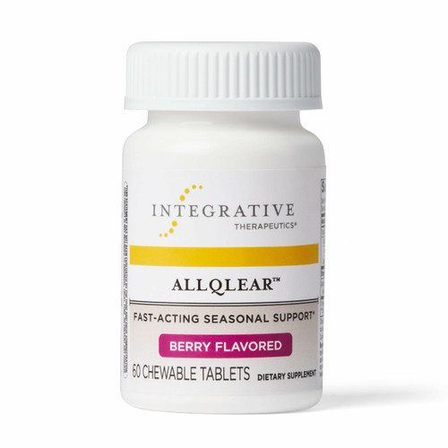 Integrative Therapeutics AllQlear - Seasonal Supplement for Immune Support *- Quail Egg Powder Blend - Dairy-Free - Berry Flavored, 60 Chewable Tablets (30 Servings)