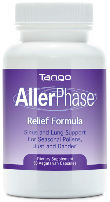 AllerPhase Natural Herbal Sinus and Lung Relief Supplement for Seasonal Respiratory Discomfort Caused by Pollens, Dust, and Dander (60 Vegetarian Capsules)