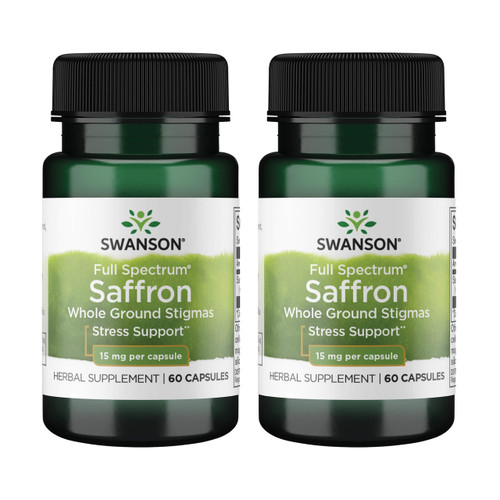 Swanson Full Spectrum Organic Spanish Saffron, 15 mg, 60 Veg Caps, 2 Pack