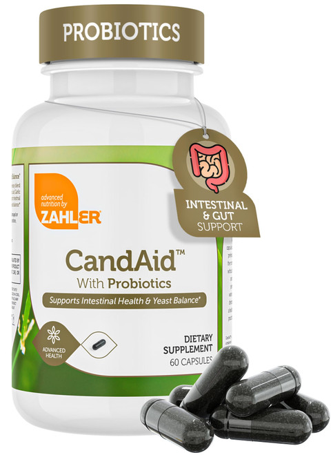Zahler - CandAid Cleanse Digestive Health Supplement with Probiotics for Women & Men - Daily Adults, Men & Women Probiotic for Gut Health & Overgrowth - Kosher (60 Timed Release Capsules)