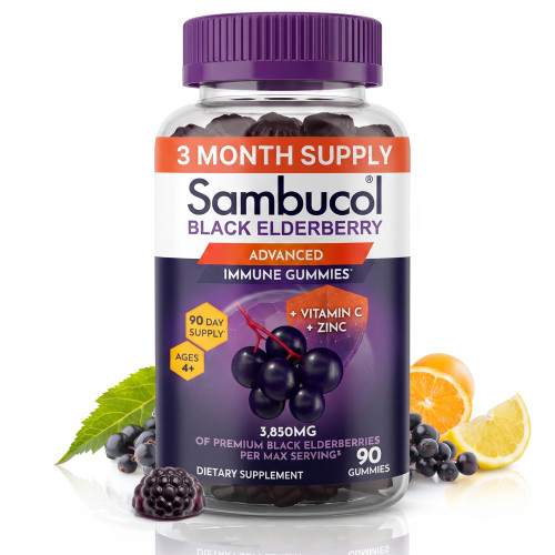 Sambucol Elderberry Gummies - Immune Support Supplement - 90 Count
