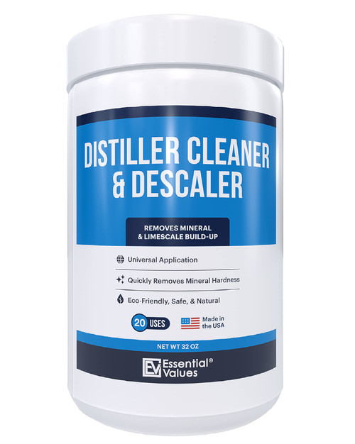 Essential Values Distiller Cleaner Descaler, 2 LB Citric Acid Cleaning Powder for Distilling Machines & Kettles - Removes Limescale & Mineral Buildup