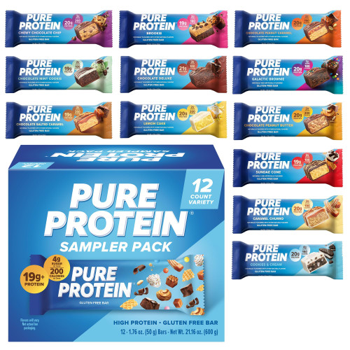 Pure Protein Variety Pack, 20g High Protein, 12 Ct, Gluten-Free, Low Sugar