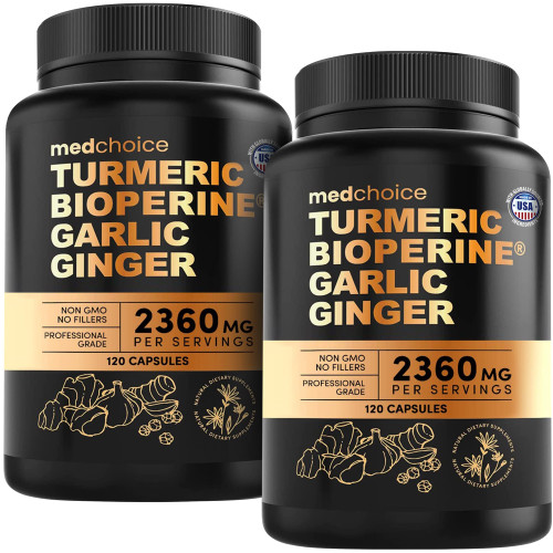 MEDCHOICE 4-in-1 Turmeric Joint Support with Garlic & BioPerine, 120ct