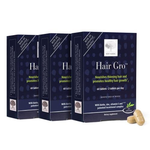 NEW NORDIC | Hair GRO Tablets | Biotin & Tocotrienol Complex | 180 Count