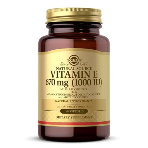 Solgar Vitamin E 670 mg (1000 IU), 100 Softgels - Natural Antioxidant