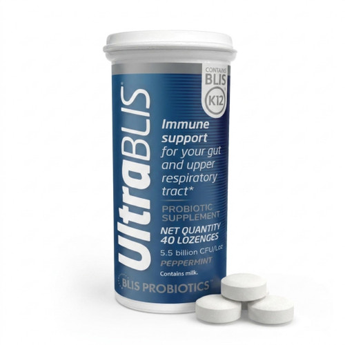 BLIS UltraBLIS Gut & Oral Probiotics K12 Immune Health Support, 40 Lozenges