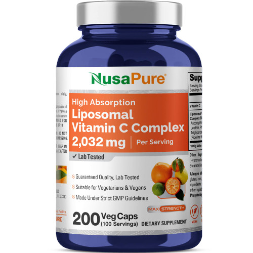 Liposomal Vitamin C, Non-GMO, Vegan, 2032mg, 200 Veggie Caps - 100 Servings