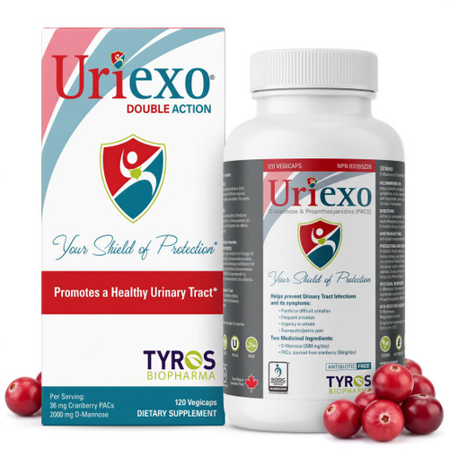 Uriexo Cranberry PACs & D-Mannose for Urinary Tract Health, 30-Day Supply