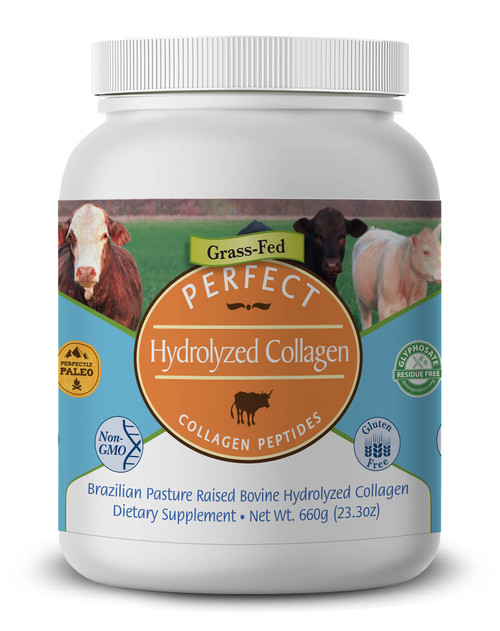 Perfect Supplements – Perfect Hydrolyzed Collagen Powder – 660 Grams – All Natural Collagen - Brazilian Pasture Raised – Promotes Healthy Skin
