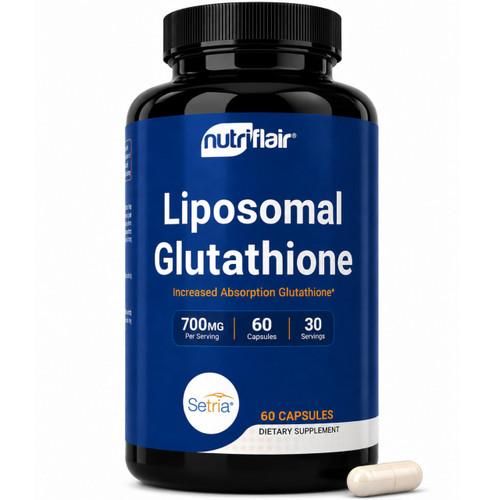 NutriFlair Liposomal Glutathione Supplement 700mg with Setria®, 60 Capsules