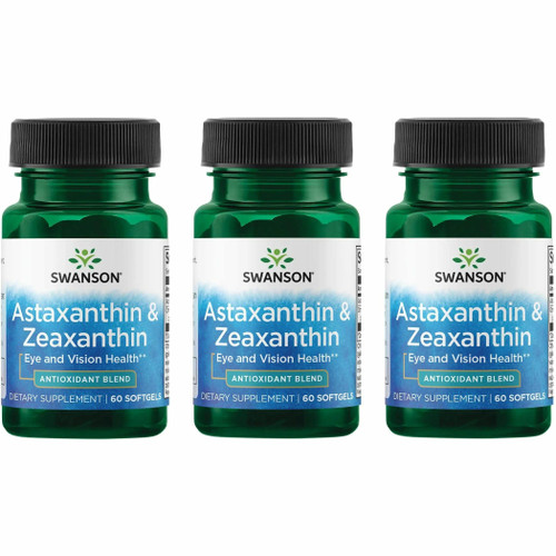 Swanson Astaxanthin & Zeaxanthin Eye Health Supplement, 60 Softgels, 3 Pack