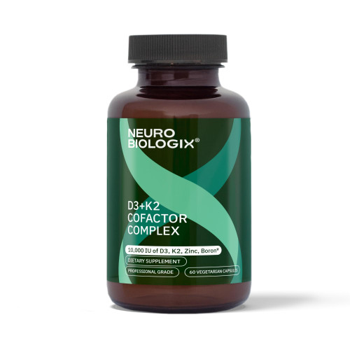Neurobiologix Vitamin D3 + K2 Cofactor Complex, 10,000 IU, 60 Capsules