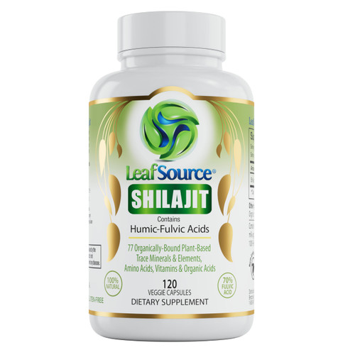 LEAFSOURCE Shilajit with Humic & Fulvic Acid (120 Capsules) with Trace Minerals, Electrolytes, Vitamins, Supports Energy, Gut & Joint Health, Absorb Nutrients