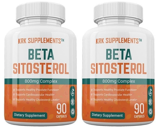 KRK SUPPLEMENTS 2 Bottles Beta Sitosterol 800mg Per Serving 180 Total Capsules Prostate Support