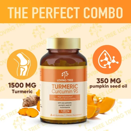 Loving Tree Turmeric Gummies | 95% Curcuminoids with Black Pepper & Pumpkin Seed Oil for Ultimate Absorption, Joint Support Supplement