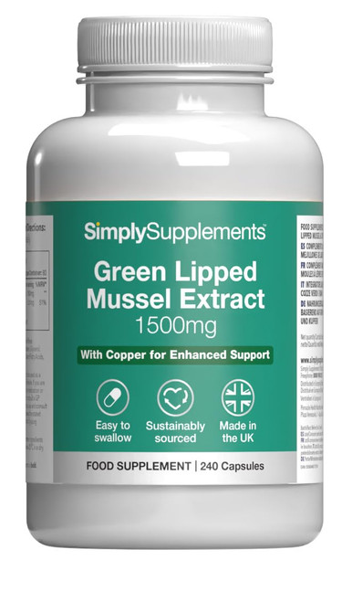 Green Lipped Mussel 1500mg with Copper | 240 Capsules | 80 Days' Supply