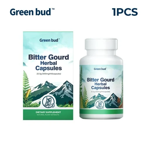 Green Bud 1 Bitter Gourd Herbal Capsules Contain Extracts of Bitter Gourd, Cinnamon, Ginseng, and Mulberry Leaves, Etc.