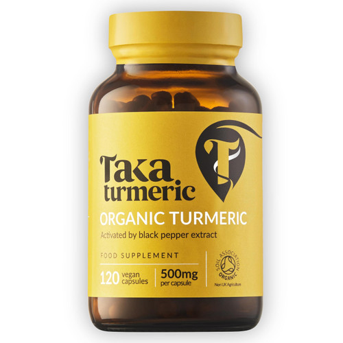 Taka Turmeric Organic Turmeric and Black Pepper Capsules, 120 Capsules