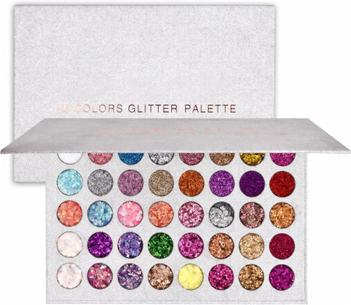 Bezavea 40-Color Eyeshadow Palette with Highly Pigmented Glitters and Shimmers for Day or Night Makeup Looks
