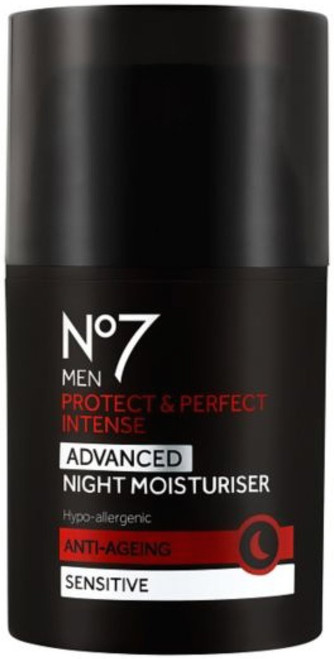 No7 Men Protect & Perfect Intense - ADVANCED Night Moisturiser - Anti Ageing - Sensitive - 50ml