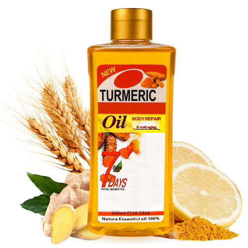 Soft 7 Turmeric Oil, Turmeric Oil for Skin Brightening, Ginger Massage Oil for Muscle Pai n, Ginger oi l Relaxing, Warming, Promote Blood Circulation for Face & Body oi l for All Skin Types