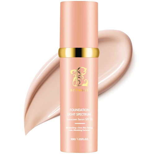 Botagus Match Cosmetics Foundation 4 in 1-Medium Spectrum,4 in 1 Cosmetics Foundation Liquid with SPF 50+, Concealer Cosmetic Lightweight Makeup, Longwearing & Waterproof for Makeup