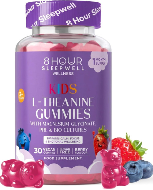 Kids L-Theanine Gummies | 50mg L Theanine | 30 Gummies | 8 Hour Sleepwell