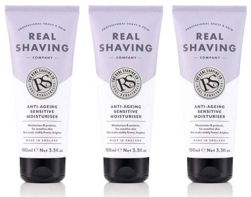 Pack of 3 The Real Shaving Company Anti Ageing Moisturiser 120 g (Anti-Ageing Face Moisturiser)