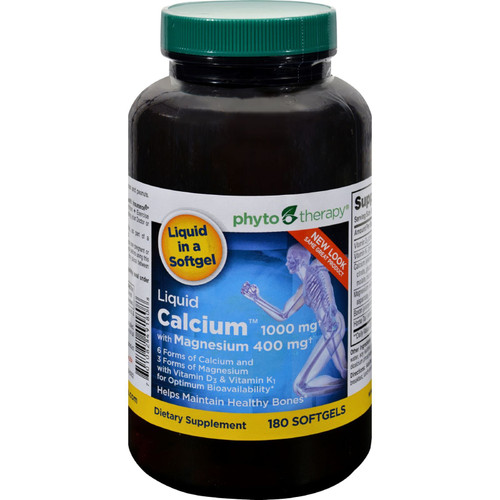Therapy Liquid Calcium with Magnesium - 1000 mg - 180 Softgels.