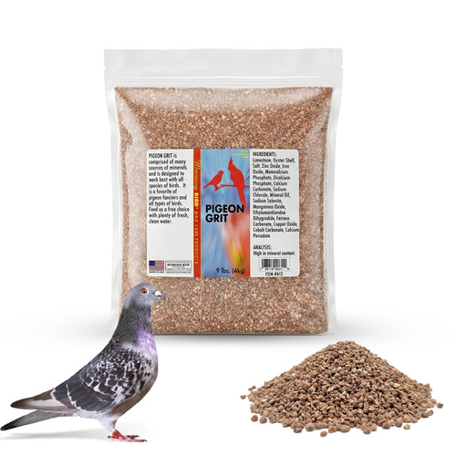 Morning Bird Pigeon Grit - Healthy & Nutritious Pigeon Food to Support Strong Muscles & Bones for Grit Eating Birds - Supports Digestion & Packed with Essential Minerals 9 lbs