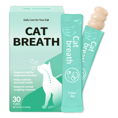Doctor By Cat Breath Bronchial Supplements Cat Sneezing Treatment Asthma Cold Cough Nose Relief Respiratory&Immune Support with TF-343-30 lickable Formula Individually Packaged, Chicken (1 Pack)