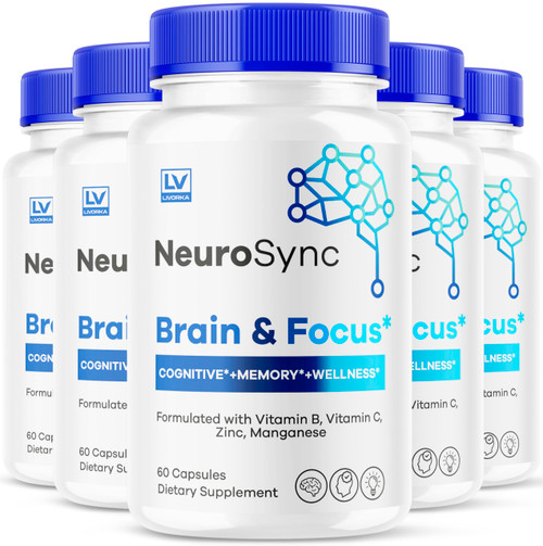 (5 Pack) NeuroSync Brain Capsules, Neuro Sync Brain & Focus, NeuroSync Brain, NeuroSync Advanced Formula Capsules, NeuroSync Brain and Focus, NeuroSync Brain Supplement, 300 Capsules for 5 Months