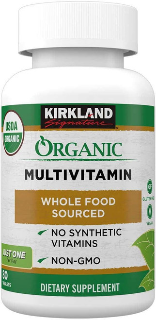 Kirkland Signature USDA Organic Multivitamin, 80 Coated Tablets