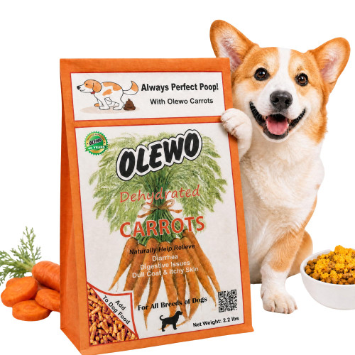 Olewo Carrots Dog Food Topper for Digestive Support & Firm Stools, 2.2 lbs