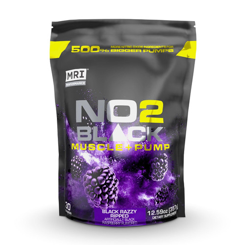 MRI NO2 Black Nitric Oxide, Pump & Muscle, Stim-Free (Black Razzy Ripped)