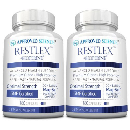 Approved Science Restlex for Restless Legs – Magnesium Glycinate for Calm Legs and Restful Legs – Natural Itching, Crawling, and Tingling in Feet and Legs - Calm, Restful Sleep Support - 6 Months