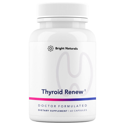 Bright Naturals Thyroid Renew Supplement - Thyroid Support for Women with Zinc, Selenium, Copper, Ashwagandha & L-Tyrosine - 60 Capsules