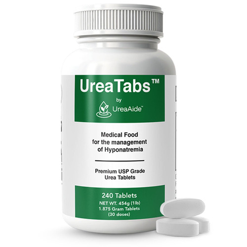 KidneyAide UreaTabs Oral Urea Tablets 1.875 Grams for Hyponatremia Management Low Sodium Support Tasteless Coated 240 Tablets in 1 Bottle Equivalent to 30 Powder Packets or 1 Pound Bag by UreaAide