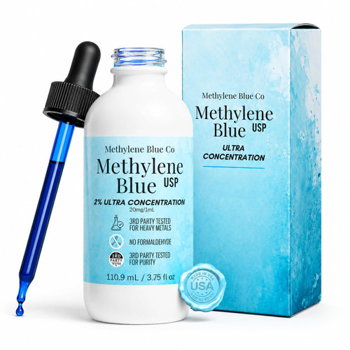 Methylene Blue 2% Pharmaceutical Grade Solution 3.75 fl oz USA Made