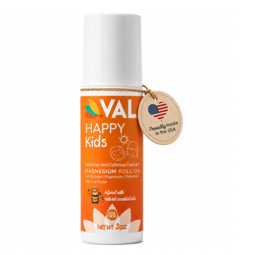 VAL Magnesium Roll-On for Kids | Gentle Zechstein Magnesium Chloride | Relaxation for Daytime & Bedtime | Calm & Mood Support | with Chamomile, Shea Butter & Essential Oils | USA Made | 3oz