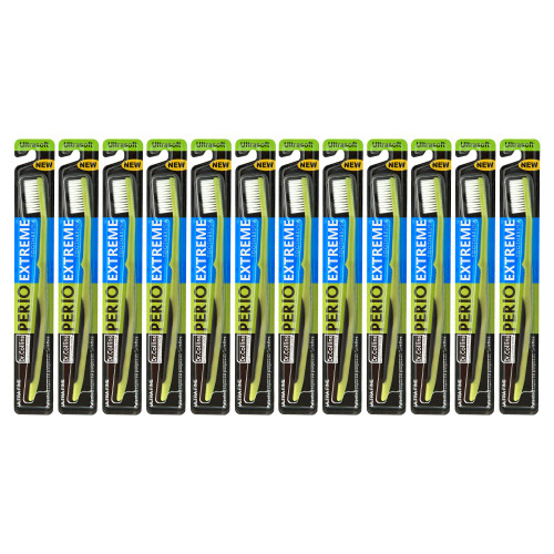 Dr. Collins Perio Extreme Toothbrush, (Colors Vary) (Pack of 12)