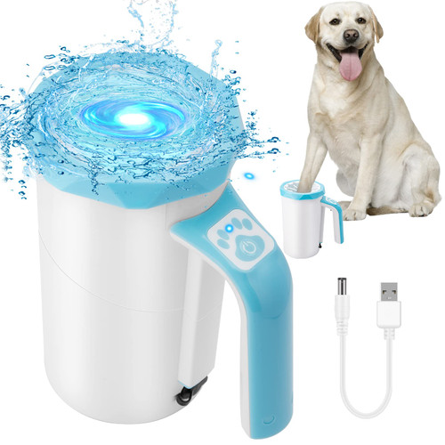 Rechargeable Automatic Dog Paw Cleaner, 2 in 1 Dog Paw Washer Cup