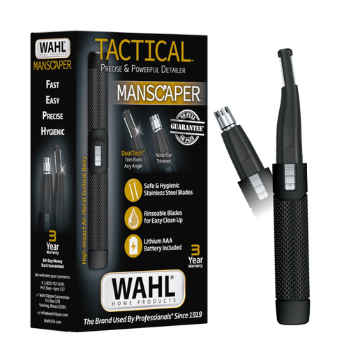 Wahl Manscaper 2-in-1 Lithium Battery Eyebrow & Nose Hair Trimmer for Men