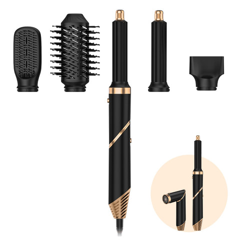 TAHSHINE Blow Dryer Brush Set,5 in 1 Hair Styler,Hair Dryer Brush Electric,Auto Wrap Curler Hair Styler,Detachable Brush Heads Comb for Straightening Automatic Curling Styling,Foldable Hair Dryer