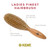 Kent LC4 Finest Detangler Brush, Cherrywood Oval Hairbrush with Boar Bristles for Medium to Thick Hair of All Lengths, Salon-Style Straightening Tool